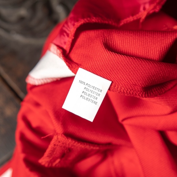 Cute Red Athletic Pants with White Stripe Sz M - Picture 4 of 7